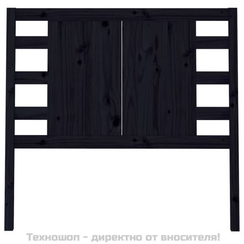 Табла за спалня, черна, 106x4x100 см, бор масив
