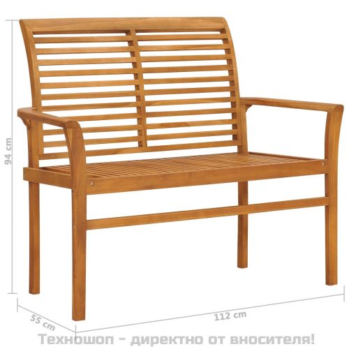 Градинска пейка, 112 см, тик масив