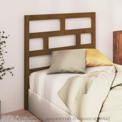 Горна табла за легло, меденокафява, 81x4x100 см, бор масив