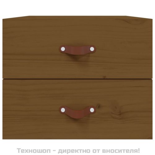 Нощно шкафче за стенен монтаж, меденокафяво, 50x36x40 см