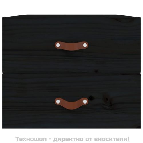 Нощно шкафче за стенен монтаж, черно, 50x36x40 см