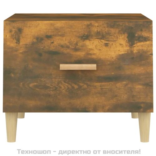 Кафе маси, 2 бр, опушен дъб, 50x50x40 см, инженерно дърво