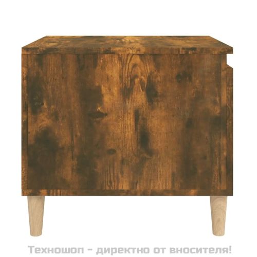 Кафе маса, опушен дъб, 100x50x45 см, инженерно дърво