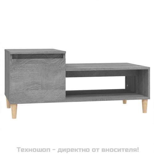 Кафе маса, сив сонома, 100x50x45 см, инженерно дърво