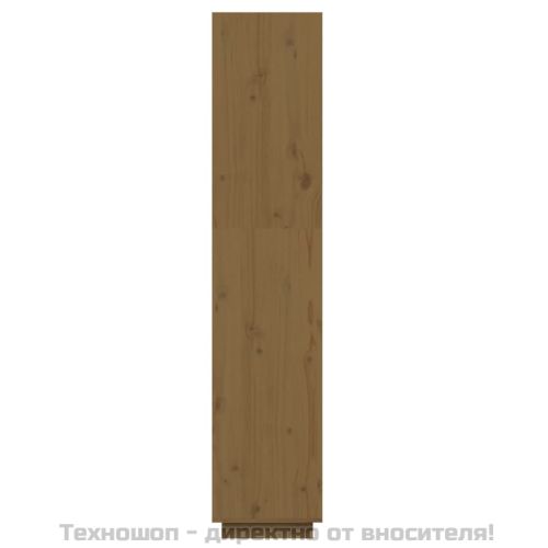 Библиотека/разделител за стая, меденокафява, 40x35x167 см, бор