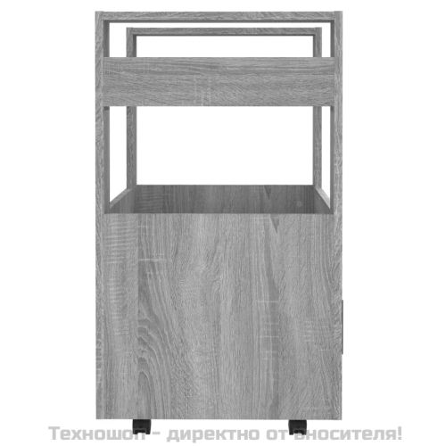 Кухненска количка, сив сонома, 60x45x80 см, инженерно дърво