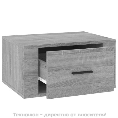 Нощни шкафчета за стенен монтаж, 2 бр, сив сонома, 50x36x25 см