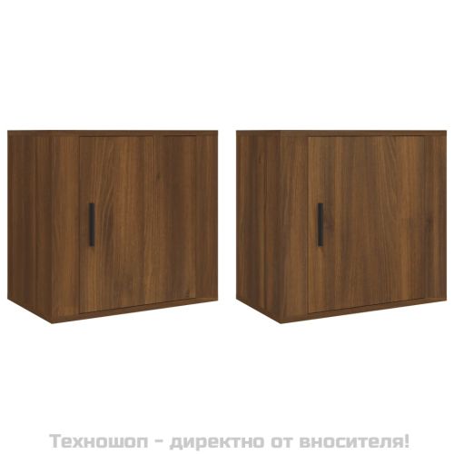 Нощни шкафчета за стенен монтаж, 2 бр, кафяв дъб, 50x30x47 см