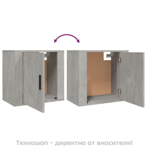 Нощни шкафчета за стенен монтаж 2 бр бетонно сиви 50x30x47 см