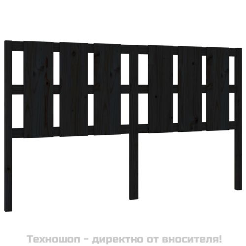 Горна табла за легло, черна, 185,5x4x100 см, бор масив