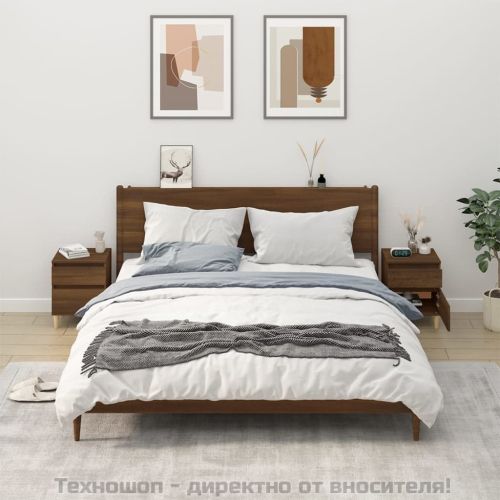 Нощни шкафчета, 2 бр, кафяв дъб, 40x35x50 см