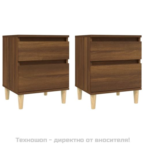 Нощни шкафчета, 2 бр, кафяв дъб, 40x35x50 см