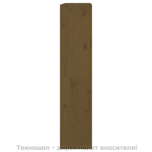 Библиотека/разделител за стая меденокафява 80x30x135,5 см бор