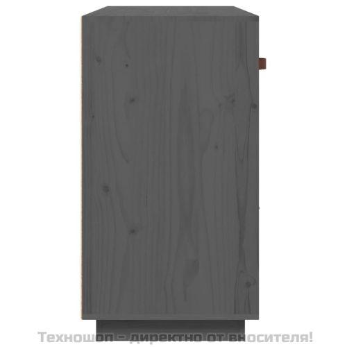 Сайдборд, сив, 100x40x75 см, бор масив