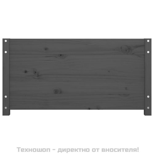 Дневно легло, сиво, борово дърво масив, 90x200 см