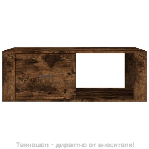 Кафе маса, опушен дъб, 100x50,5x35 см, инженерно дърво