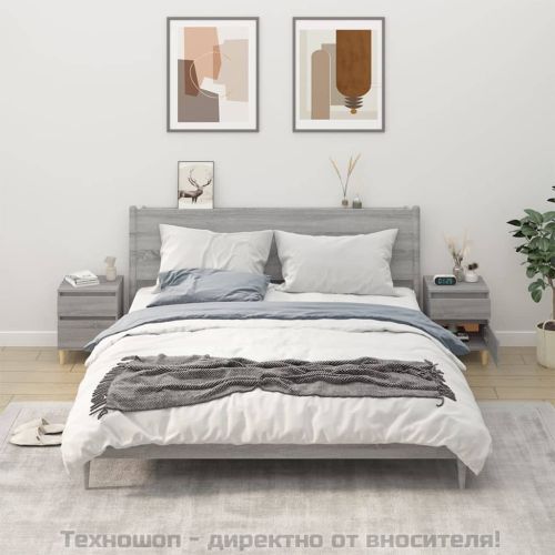 Нощни шкафчета, 2 бр, сив сонома, 40x35x50 см