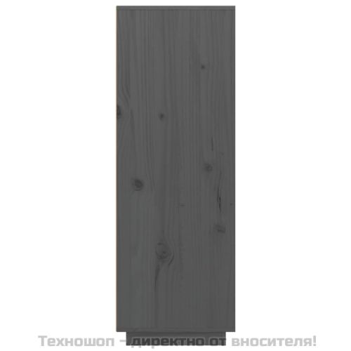 Висок шкаф, сив, 60x40x116,5 см, борово дърво масив