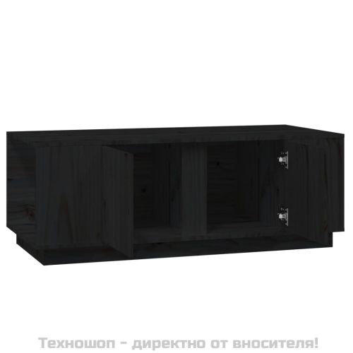 Кафе маса, черно, 110x50x40 см, бор масив