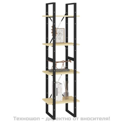 4-етажна библиотека, 40x30x140 см, борово дърво масив