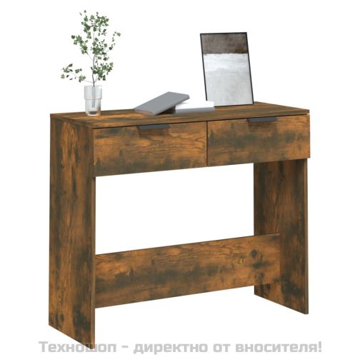 Конзолна маса, опушен дъб, 90x36x75 см, инженерно дърво