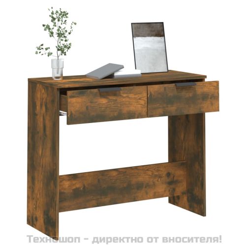 Конзолна маса, опушен дъб, 90x36x75 см, инженерно дърво
