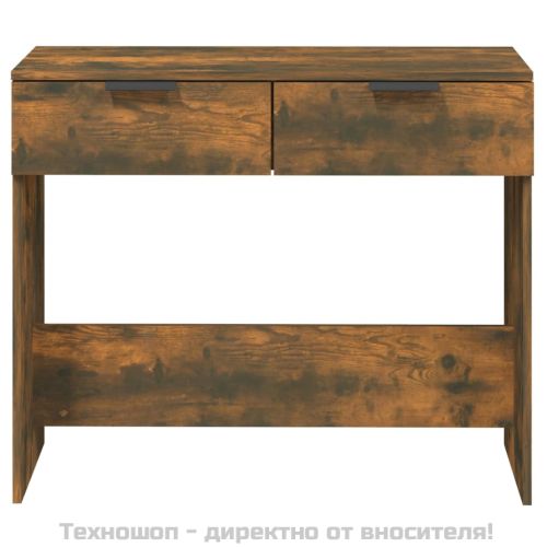 Конзолна маса, опушен дъб, 90x36x75 см, инженерно дърво