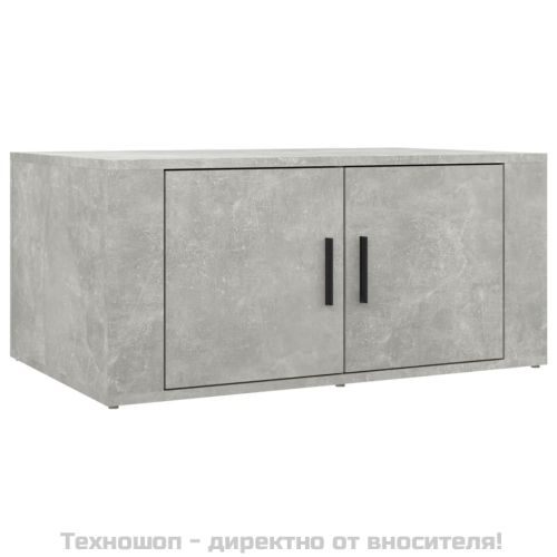 Маса за кафе, бетонно сива, 102x50x36 см, инженерно дърво