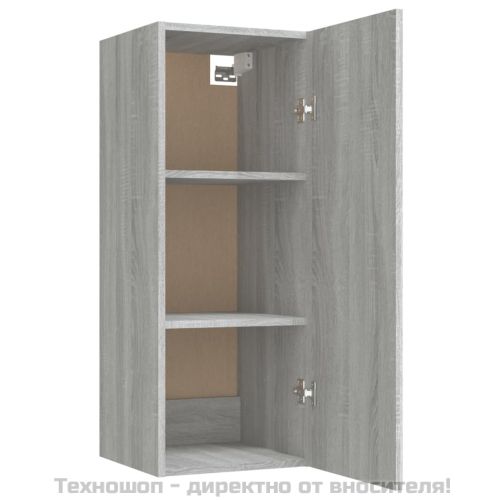 Стенен шкаф, сив сонома, 34,5x34x90 см, инженерно дърво