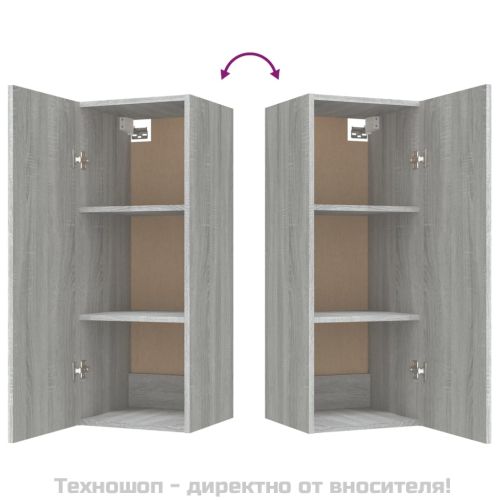 Стенен шкаф, сив сонома, 34,5x34x90 см, инженерно дърво