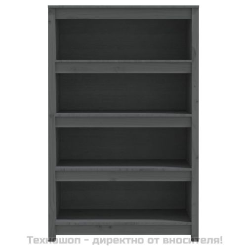 Библиотека, сива, 80x35x126 см, бор масив