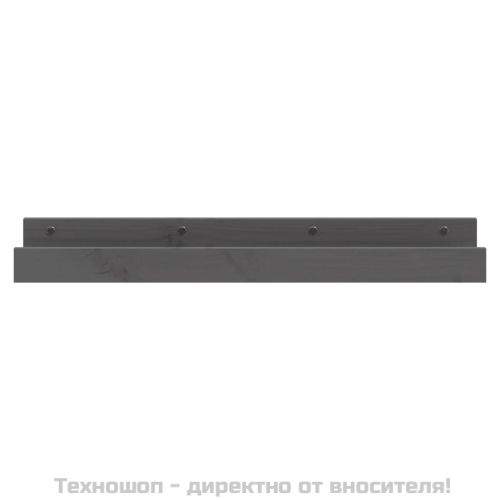 Стенни рафтове, 2 бр, сива 80x12x9 см масивно борово дърво