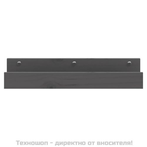 Стенни рафтове 2 бр сиви 50x12x9 см масивно борово дърво