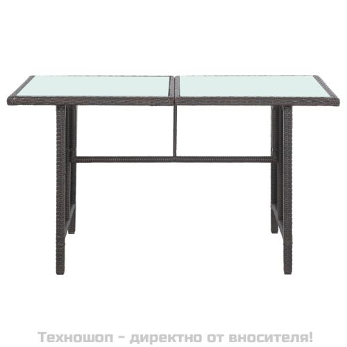 Градински комплект с възглавници, 5 части, кафяв полиратан