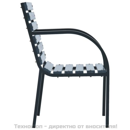 Градински столове, 2 бр, сиви, дърво