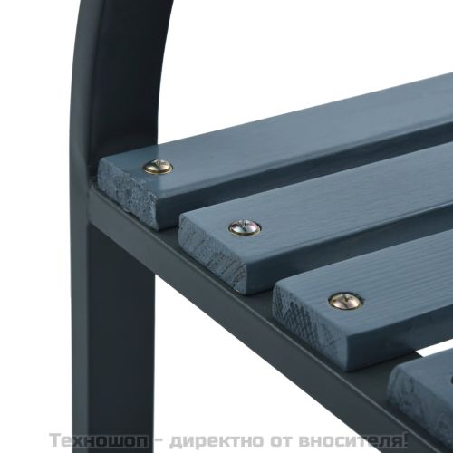 Градински столове, 2 бр, сиви, дърво