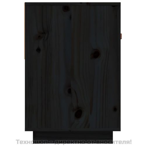 ТВ шкаф, черен, 90x40x60 см, бор масив