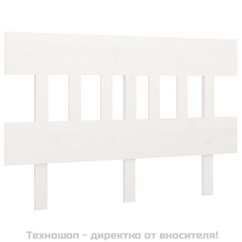 Горна табла за легло, бяла, 203,5x3x81 см, бор масив