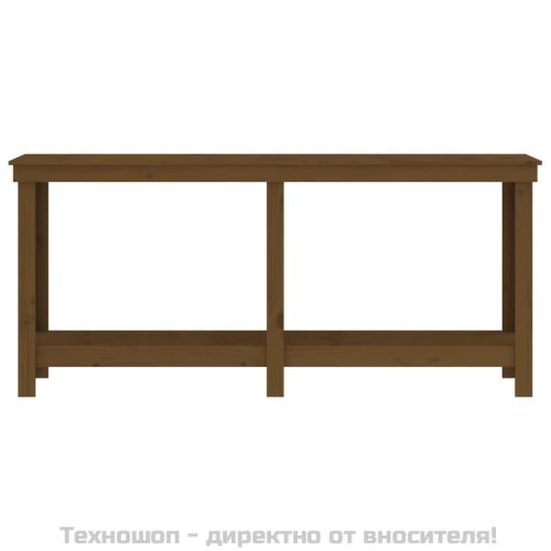 Работна маса меденокафява 180x50x80 см борово дърво масив