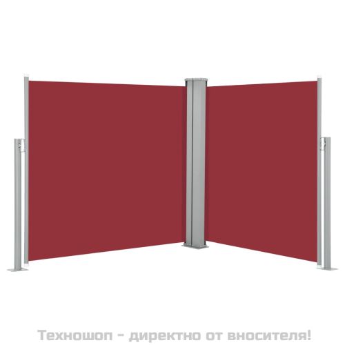 Прибираща се странична тента, червена, 120x600 см