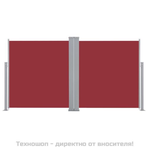 Прибираща се странична тента, червена, 120x600 см