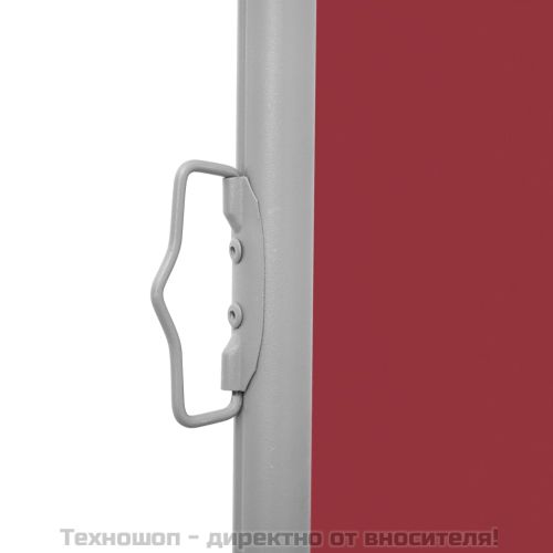 Прибираща се странична тента, червена, 120x600 см