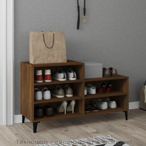 Шкаф за обувки, кафяв дъб, 102x36x60 см, инженерно дърво