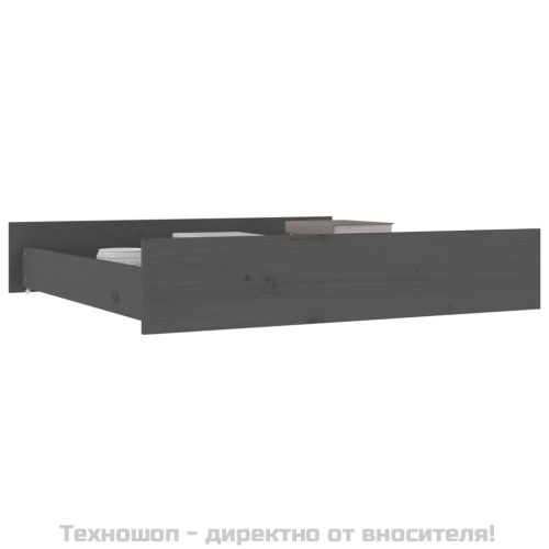 Чекмеджета за легло, 2 бр,Сиво, бор масив