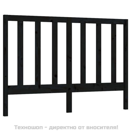 Горна табла за легло, черна, 126x4x100 см, бор масив