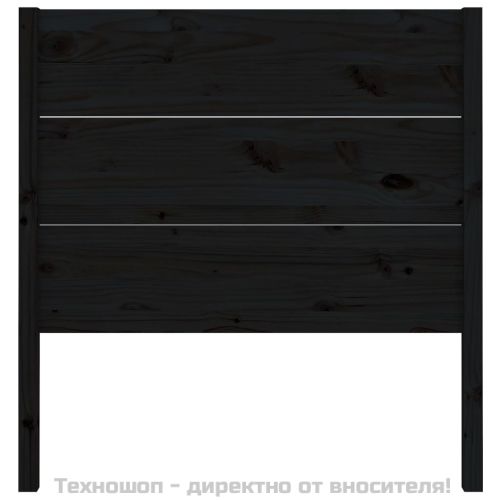Табла за спалня, черна, 96x4x100 см, бор масив