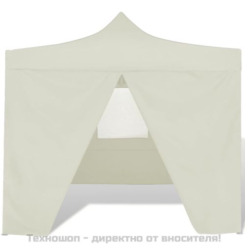 Сгъваема шатра 3 х 3 м, с 4 стени, кремава