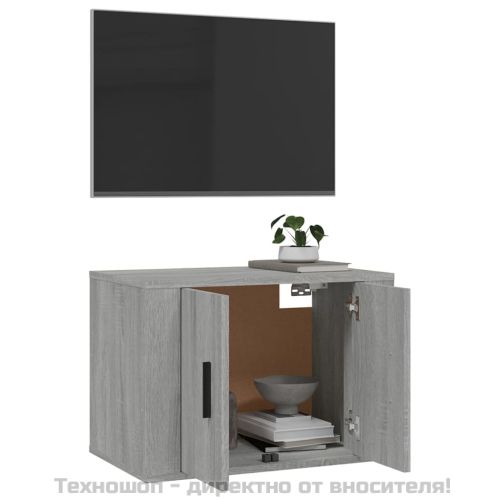 ТВ шкаф за стенен монтаж, сив сонома, 57x34,5x40 см