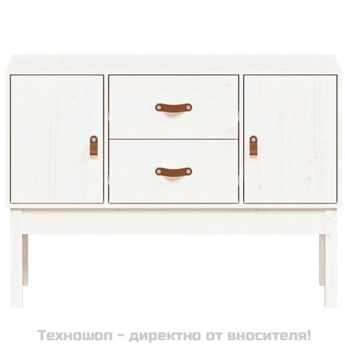 Сайдборд, бял, 110x40x78 см, бор масив