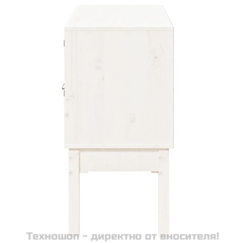 Сайдборд, бял, 110x40x78 см, бор масив